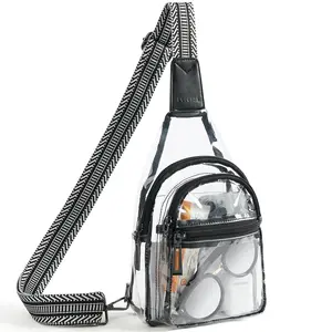 Leresas Clear Sling Bag Stadium Approved for Women Men Clear Purse Backpack Women's Clear Crossbody Fanny Pack Stadium Events Concert Gift