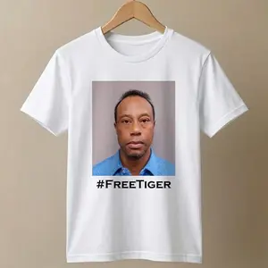 Tiger Woods Mug Shot Shirt: #FreeTiger Golf Fan Tee