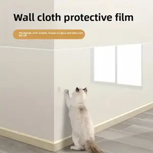 Static Cling Wall Protector Film - Transparent, Removable, No Residue for White Painted Walls| Anti-Scratch, Waterproof, Dirt-Proof Corner Guard