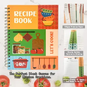 Blank Recipe Book Journal – 7.3" x 10" Spiral Hardcover Cookbook, Holds 160 Recipes, 100gsm Premium Paper Personal Recipe Organizer for Kitchen Creations