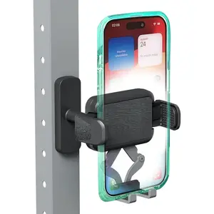 Phone Holder with  Base for Golf Cart, Gym|   Phone Mount with Quick Release Clamp for Android &  | Compatible with 4"-7.1" Phones & Thick Cases