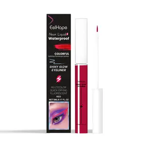 Eelhope Fluorescent Eyeliner Liquid (Red), Colorful And Charming Eyeliner For Long-Lasting Smooth And Moisturizing Eyes Without Fading
