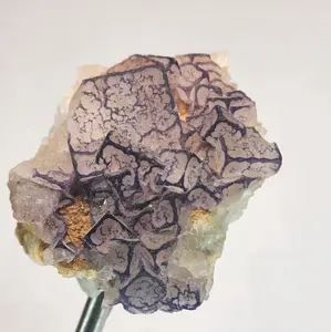 QR Code Fluorite Crystal Cluster Qinglong Mine, China Fluorite Specimen QRF2208