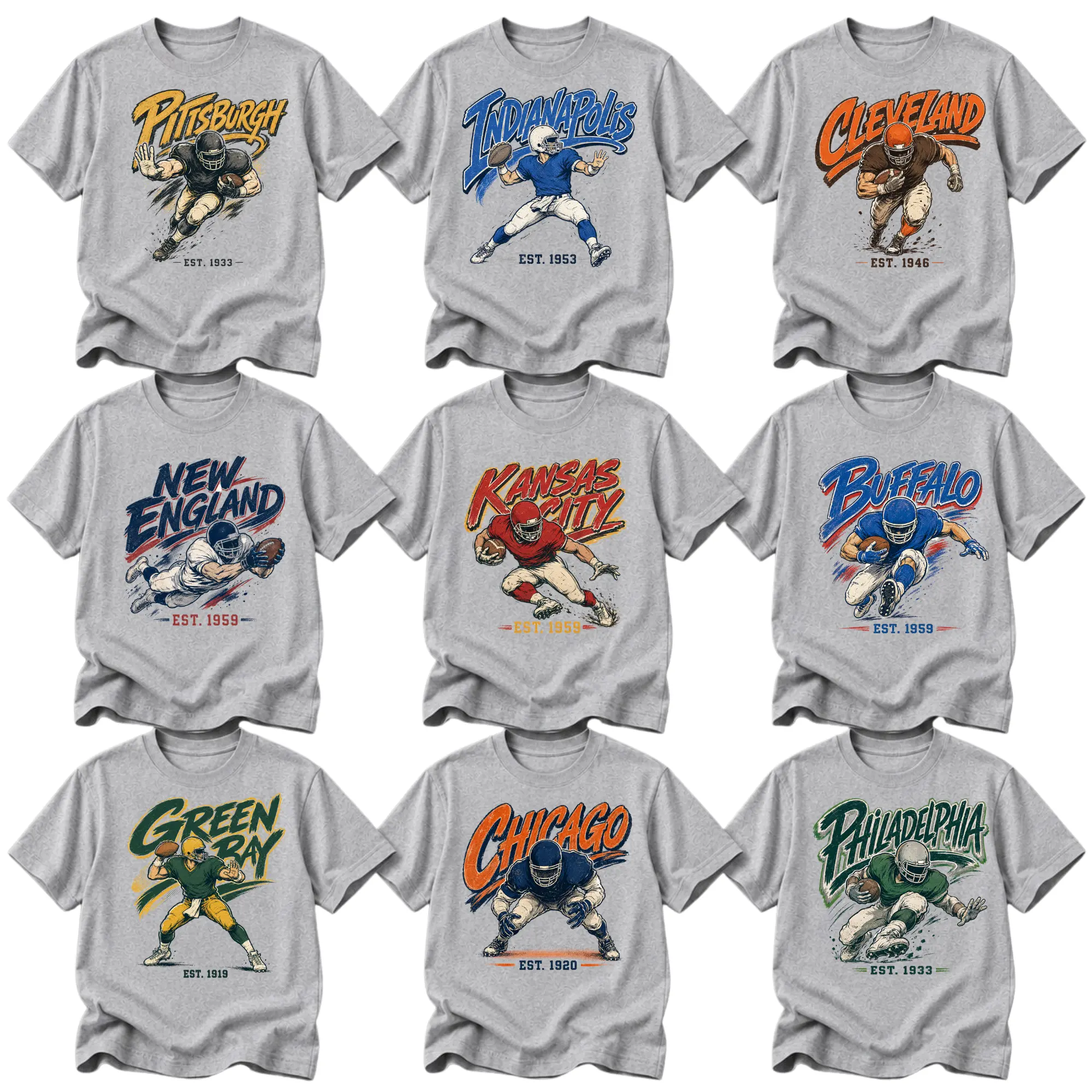 Retro 90s Football Player Graphic Tee Vintage City Athletic Game Day Fan Apparel