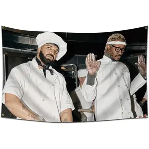 DrakeG and FutureT 3x5Ft Flag Hip Hop Rapper Tapestry for College Dorm Room Guys Man Cave Room Decoration