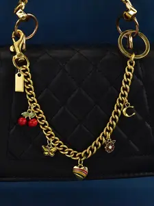 Y2K Sweet Cool Style Mix Bag Chain, Cherry Bear Rainbow Flower Pendants, Shoulder Strap Extender, Summer Accessory for Girls Students