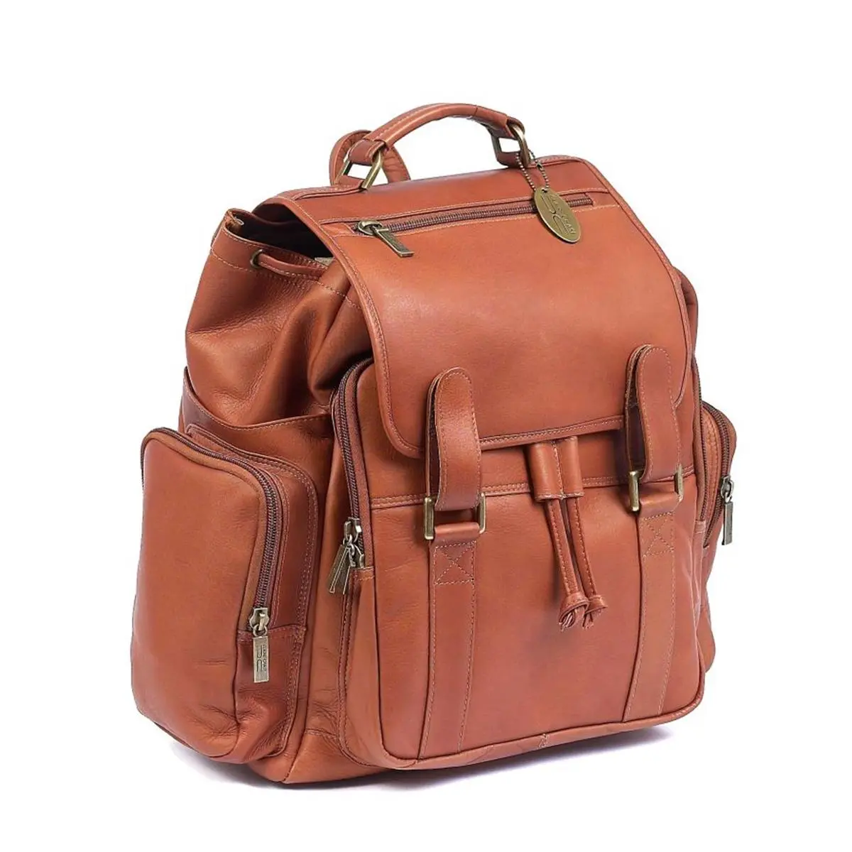 212 MAIN Claire Chase 329E-Saddle Uptown Jumbo Functional Cowhide Backpack, Magnetic Straps, Roomy Design, Secure Compartment, Adjustable Buckle, Casual, Carry On, Carry On Backpacks, Adjustable Buckle Backpacks