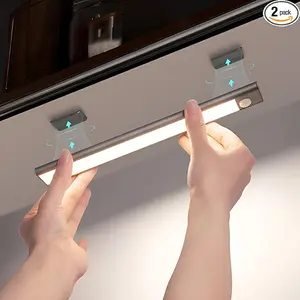 4Pack-Under Cabinet Lighting, 108LED Rechargeable Motion Sensor Cabinet Light 11.8Inch, 3 Color Temps Dimmable Magnetic Closet Lights, Wireless Under Cabinet Lights for Kitchen, Hallway