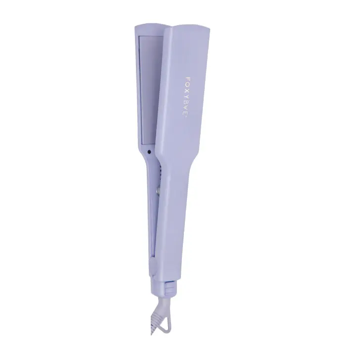 FoxyBae 1.75" Wide Plate Tourmaline Ceramic Hair Straightener – Large Plate Flat Iron for Long, Thick Hair – Smooth, Frizz-Free, Fast Styling – Lunar Lilac – Sleek & Slay Grande