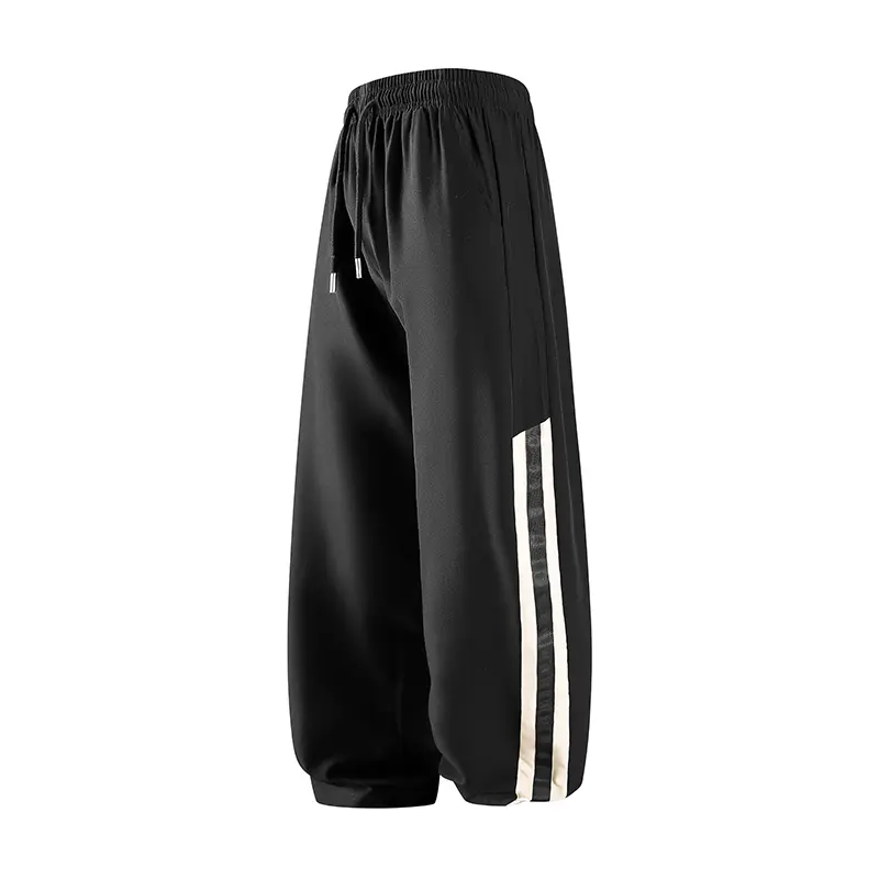Men’s  boys’ sports  with pockets,  solid color training/jogging , straight street-style design, fashionable basic wide-leg jogger  for men bagg sweatpants black gym workout clothes shorts summer fit bottoms Casual Loose-Fit Drawstring Pants slacks