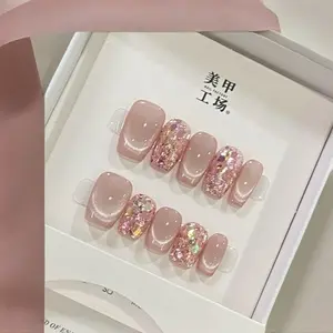Handmade Nail Art - Adhesive Tabs for Easy Application and Removal - Reusable and Gentle on Nails - Perfect for Beginners or Short-Term Wear