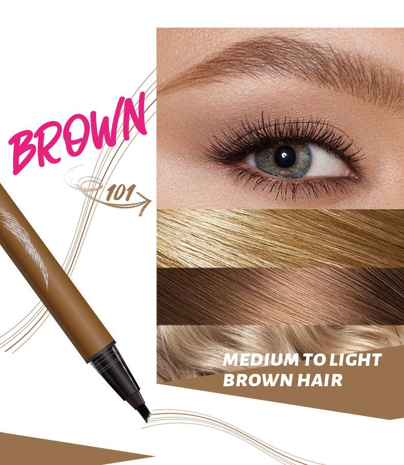 Multi-Tip Hair-Like Eyebrow Pen, Waterproof Quick-Dry Brow Marker, Natural Microblading-Effect Eyebrow Pencil for Defined Brows
