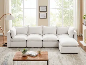Modular Sectional Sofa, Convertible L Shaped Couch with Chaise, 4 Seater Sofa with Reversible Chaise modular couch sectional couch