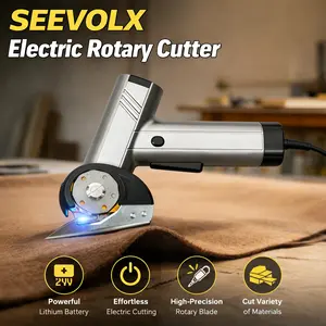 Cordless Electric Scissors, Replaceable Blades, USB Rechargeable Fabric & Box Cutter with Safety Lock, Easy Cutting for Cardboard, Leather & Plastic