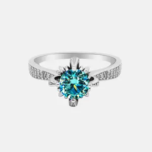 【281】 "Springtime Symphony"  1 Carat Synthetic Moissanite Flower Bloom Ring