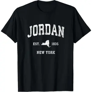 Jordan New York NY Vintage Athletic Sports Design T-Shirt for Men Women Fans Casual Streetwear Top