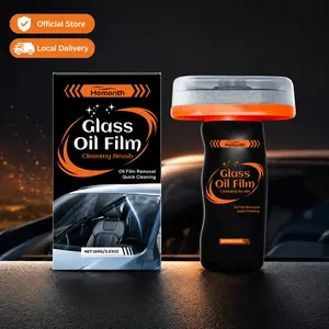 Car Glass Oil Film Scrubber, Windshield Rearview Mirror Water Spot Cleaner, Brightening Glass Cleaning Brush, Heavy Duty Dirt Residue Removal Accessory