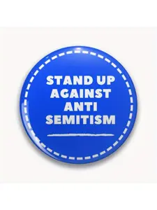 1Pc DIY Craft Buckle - 44mm (1.73 ") Stand Up to Antisemitism Pin for Bags, Jackets and Gifts, Holiday Gifts, Party Gifts