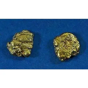 Alaskan-Yukon BC Natural Gold Nugget Stud Earrings 1.30 to 1.40 Grams