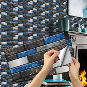 3D Brick Pattern Tile Sticker, Multi-purpose Self Adhesive Waterproof Wall Sticker, Removable Wall Decor for Home