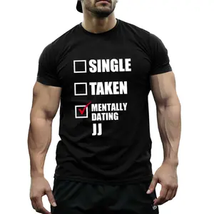 Mentally Dating Jj Rudy Pankow Outer Banks Men's & Women's Cotton Classic T-Shirt - Black Casual Graphic Tee with "Single, " "Taken, " & "Dating" Design, Short Sleeve, Round Neck, Machine Washable