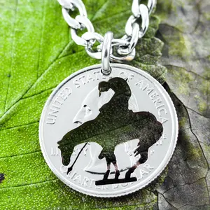 End of Trail Necklace, Western Jewelry, Hand Cut Coin