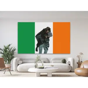 Custom Ireland Flag Tapestry, Personalized Irish Photo Banner
