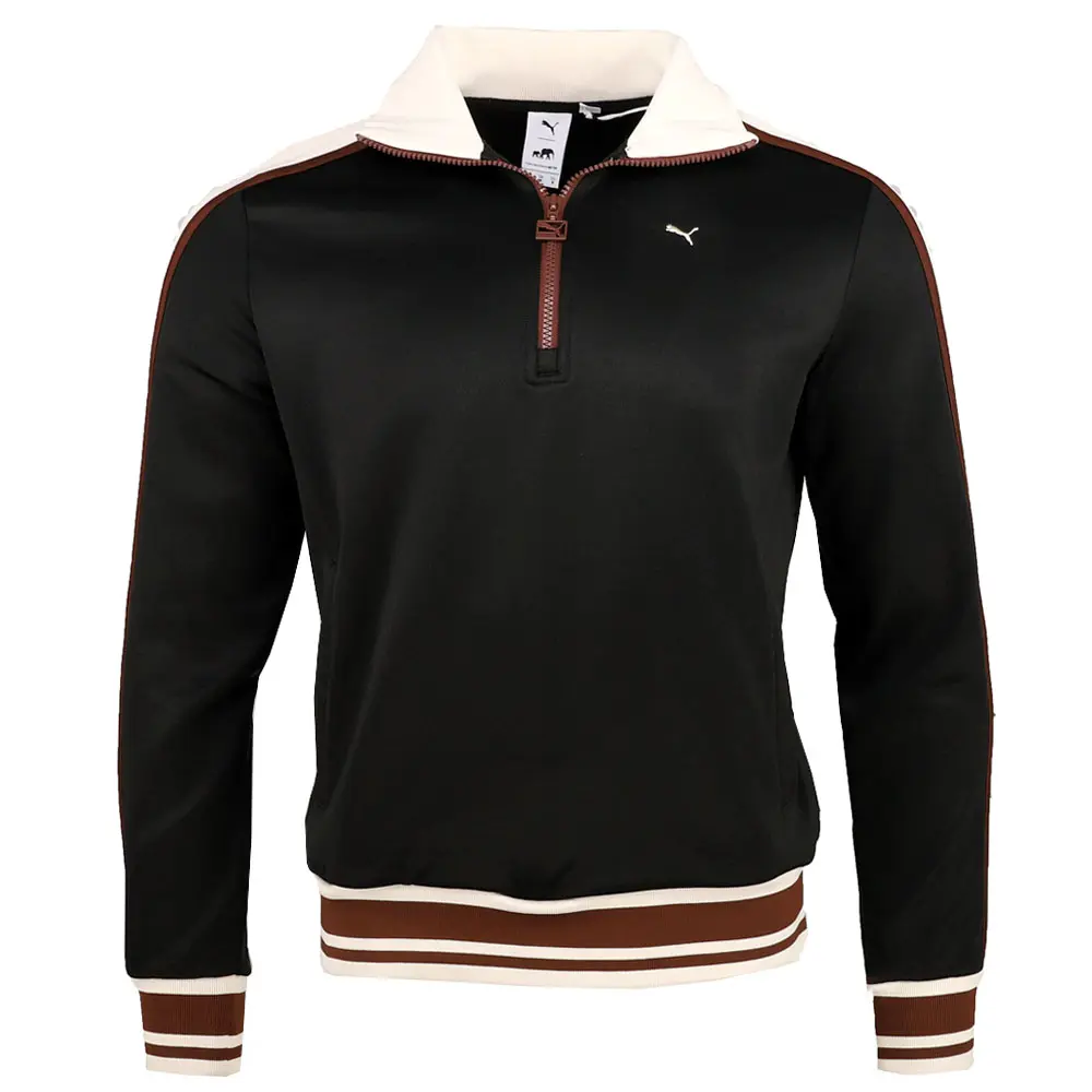 PUMA Mens X The Brooklyn Circus T7 Half Zip Athletic Outerwear Casual Jacket - Black