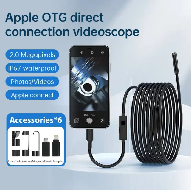 Multifunctional 1920P HD Borescope Endoscope Camera, IP67 Inspection Tool with 8 Adjustable LED Lights, Compatible with iOS and Android, 16.4ft Semi-Rigid Snake Camera for Car Repair, Pipeline, Mold & Wiring Inspection, Gift for Boyfriend, Husband, Father