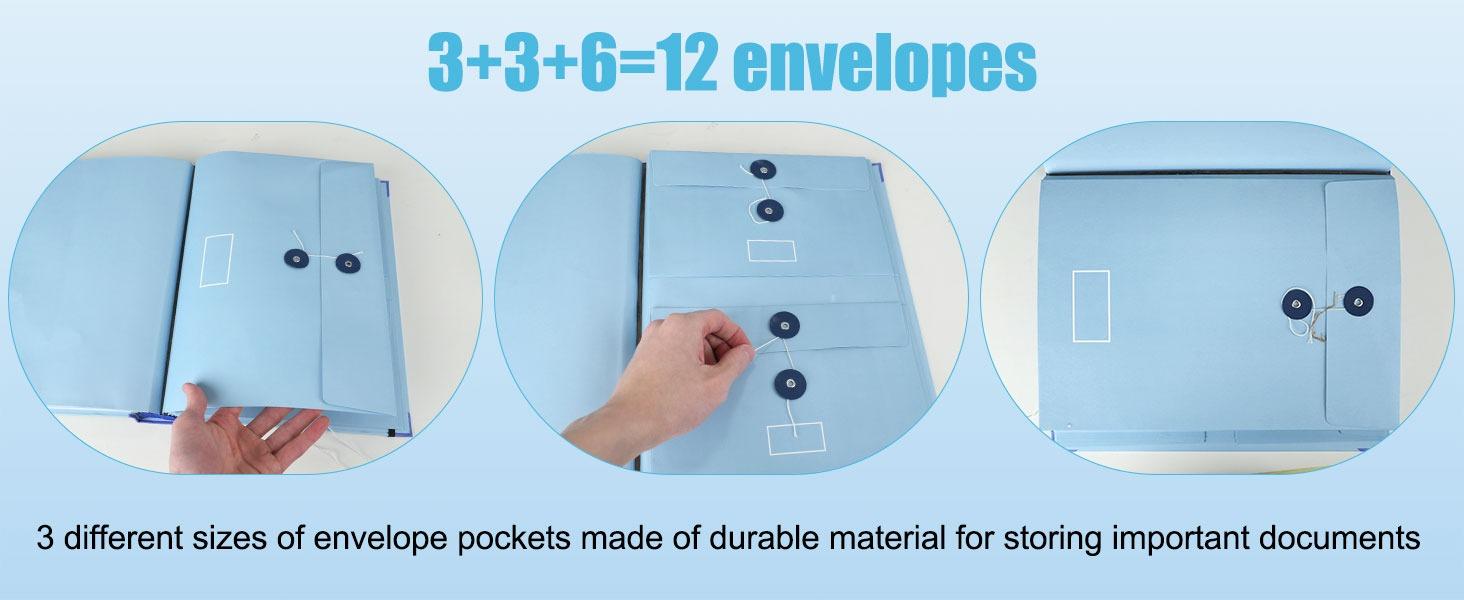 Important Document Organizer with Accordion Pockets – Secure Storage for Passport, Birth Certificate & Important Papers, Ideal for Home & Office File Organization