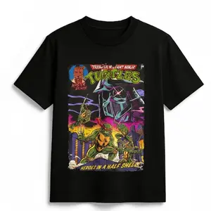 Vintage Turtles Movie Tee | Retro 90s Cartoon Graphic T-Shirt | Classic Turtle Action Streetwear Shirt | Unisex Oversized Cotton Tee | Nostalgic Fan Gift