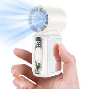 【TikTokShopSpringGlowUp】Mini Multipurpose Handheld USB Fan, Powerful Turbo Portable Fan with Speed Levels 1–199, 20800 RPM High-Speed Motor, 16 h Max Cooling Time, 4300mAh Rechargeable Battery, Pocket Personal Travel Gadget for Women and Men Adjustable