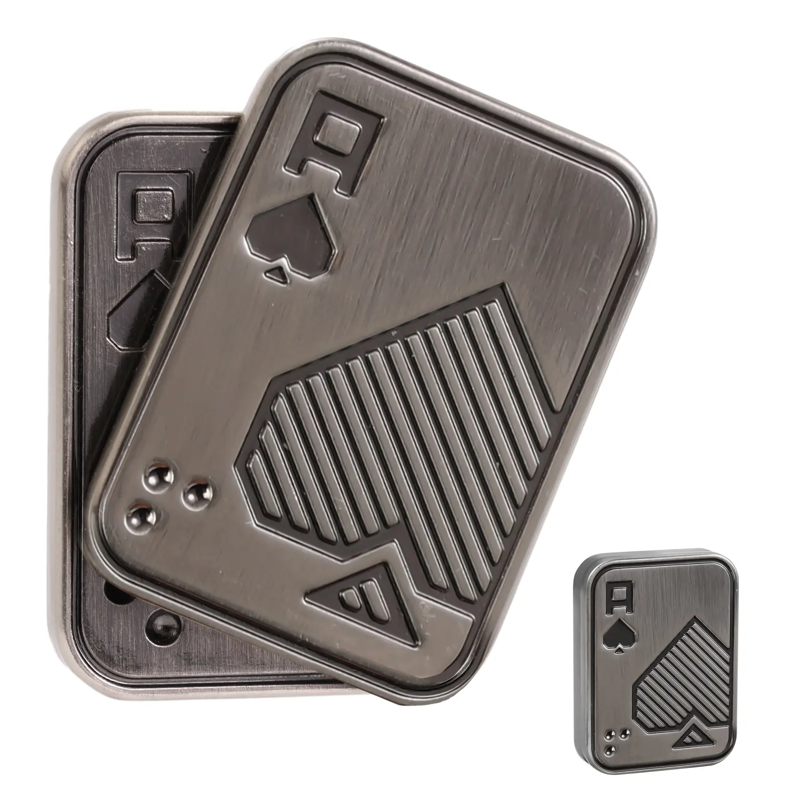 Magnetic Slider Poker-Style Metallic Fidget Toy - Durable and Stylish Manually Rotatable Push Card, 12+ Years Above Office EDC Stress Relief Toy for Adults, Sensory Calm Corner Tool to Alleviate Negative Emotions