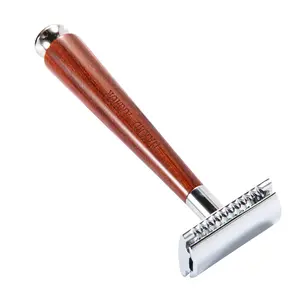 Naked Armor Tor Safety Razor Mahogany Wood Zinc Aluminum
