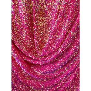 Hot Pink Sequin On Velvet
