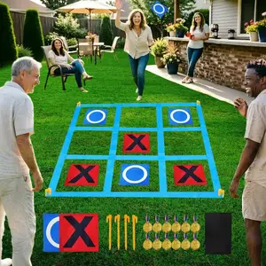 Giant Outdoor Tic Tac Toe Game for Kids Adults Whole Family, Large Lawn Yard Backyard Carnival Field Day Game, Portable Party Play Equipment for Birthday & Family Reunion