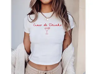 Cinco de Drinko Baby Tee, Lime Salt Tequila Crop Top, Margarita Lover Gift, Mexicana Party Shirt, Funny Drinking tshirt, Bar Crawl Shirt