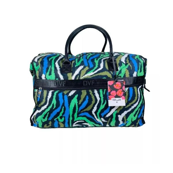 Diane Von Furstenberg DVF X Target Disco Zebra Green Weekender Overnight Bag NWT with Bold Zebra Print Design Compact Travel Bag
