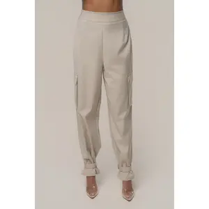 Khaki Autumn Flow Cargo Pants