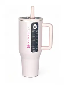HydroJug 40oz pink  bottle, leak-proof, with flip straw and  holder, insulated  &  holder compatible with  bottle lid and drinking utensils outdoorfun reusable water cup freesip vacuum spill