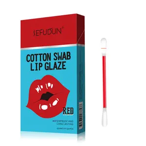 Sefudun Cotton Swab Lip Gloss Set, 20 Pcs Disposable Waterproof Lipstick, Multiple Colors, Portable Quick Touch-Up, Perfect Gift