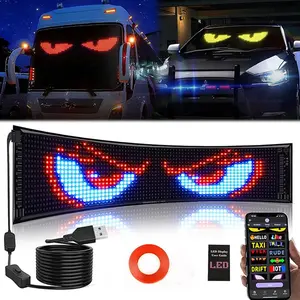 Dewest Scrolling Bright Advertising LED Signs - Custom Text Pattern, Flexible USB 5V, Bluetooth App Control, Suitable for Car Bar & Hotel Vehicle