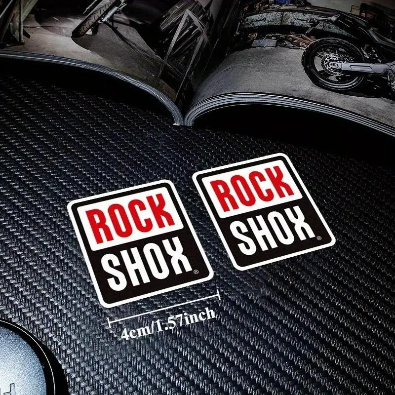 Pack of 2, Rockshox Bike Sticker, Highway Mountain Bike Shock Absorber Fork Frame Shock Absorption Decal, Sticker Decals