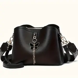 [Vibrant Butterfly Wristlet] Compact, Lightweight, Vibrant Butterfly Print Wristlet Crossbody Bag - Adjustable Strap, Zipper Closure, Foldable, Lined, For Everyday Style And Occasional Use