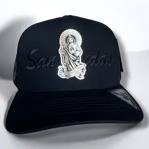 San Judas Hat with Embroidery on Front and Gold Plate, SnapBack Closure