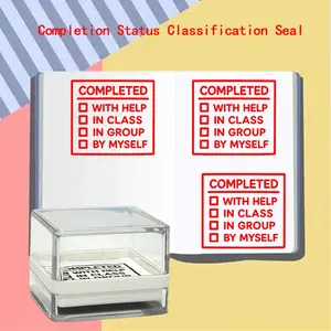 Teacher Grading Stamp for Homework Assessment, Record Keeping, Self-Inking Ink Rubber Stamp, Learning Task Completion Status Seal, Office Supplies