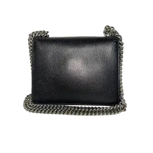 Pre-owned Leather Clutches & Wristlets Black Structured Shoulder Bag – Chain Strap Flap Handbag