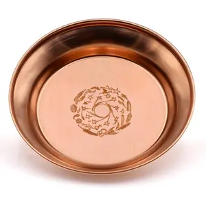 Copper Offering Bowl Ritual Plate Great for Altar,Incense Burner, smudging Bowl, Offering Dish,Candle Trays, Ash Catcher,Jewelry Dish