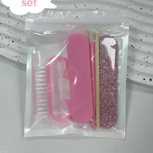 5-Piece Manicure & Pedicure Tool Set, Mini Nail Files, Cuticle Pusher & Nail Brush Combo, At-Home Nail Care Kit