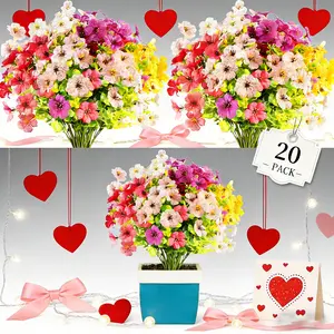 20 Pack Romantic 10-Tone Faux Flowers Lifelike Long-Lasting for Weddings Homes Gardens Realistic Durable Fade-Resistant Low-Maintenance Bouquet
